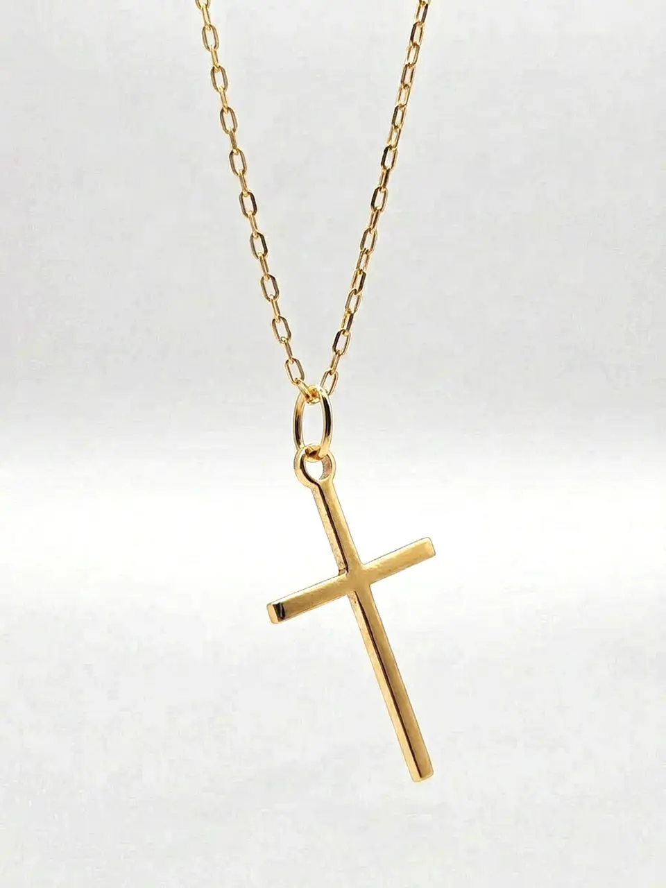 Cadena Cruz Estilizada de Fe Oro 18k 3