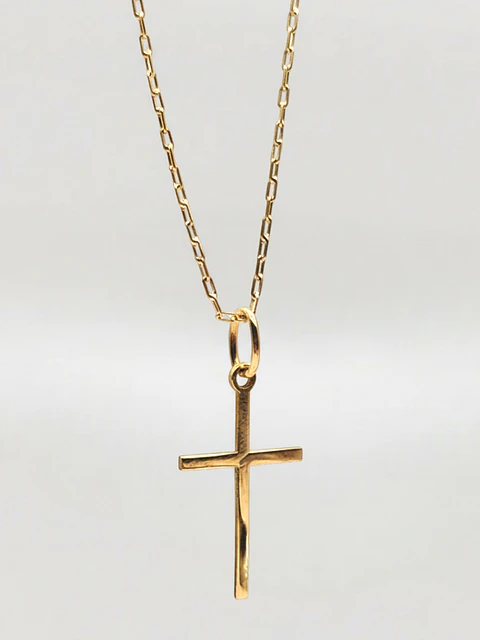 Cadena Cruz Estilizada Devoción Oro 18k