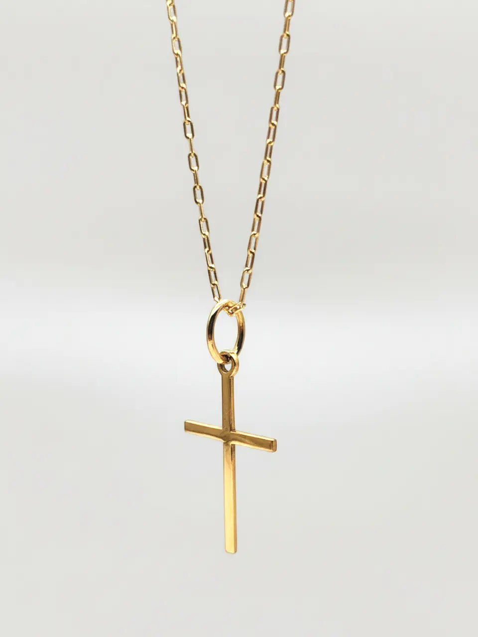 Cadena Cruz Estilizada Devoción Oro 18k 4