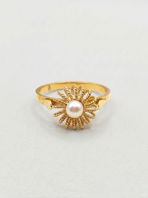 Anillo Sol de Perla Cultivada Oro 18k