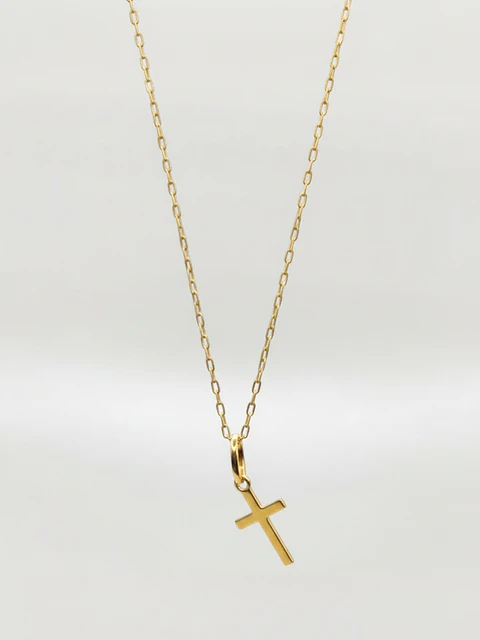 Cadena Cruz Estilizada Esencia Oro 18k