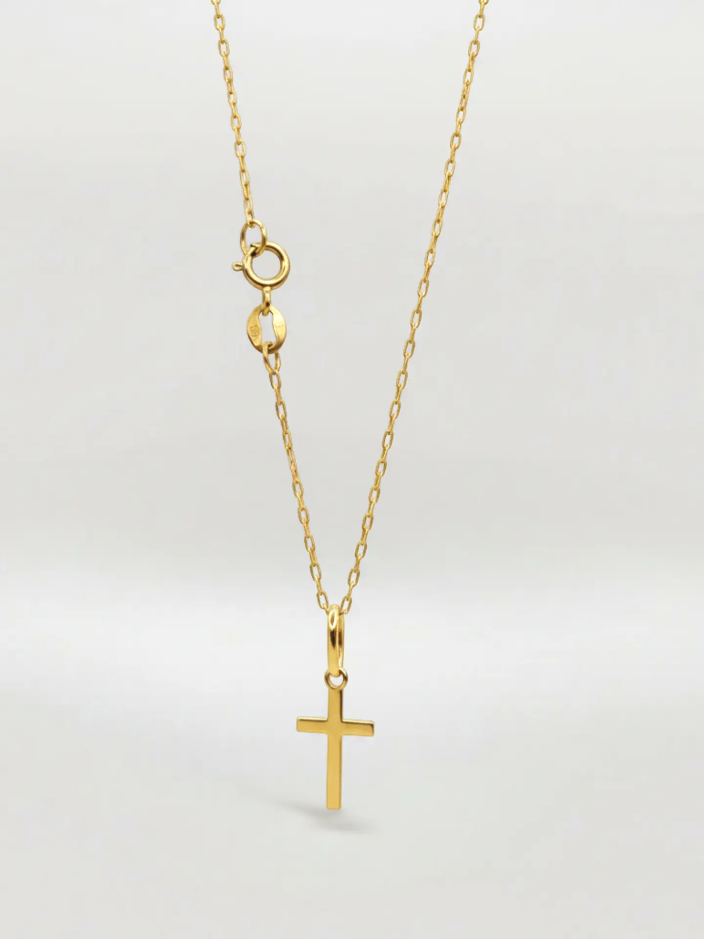 Cadena Cruz Estilizada Esencia Oro 18k 1