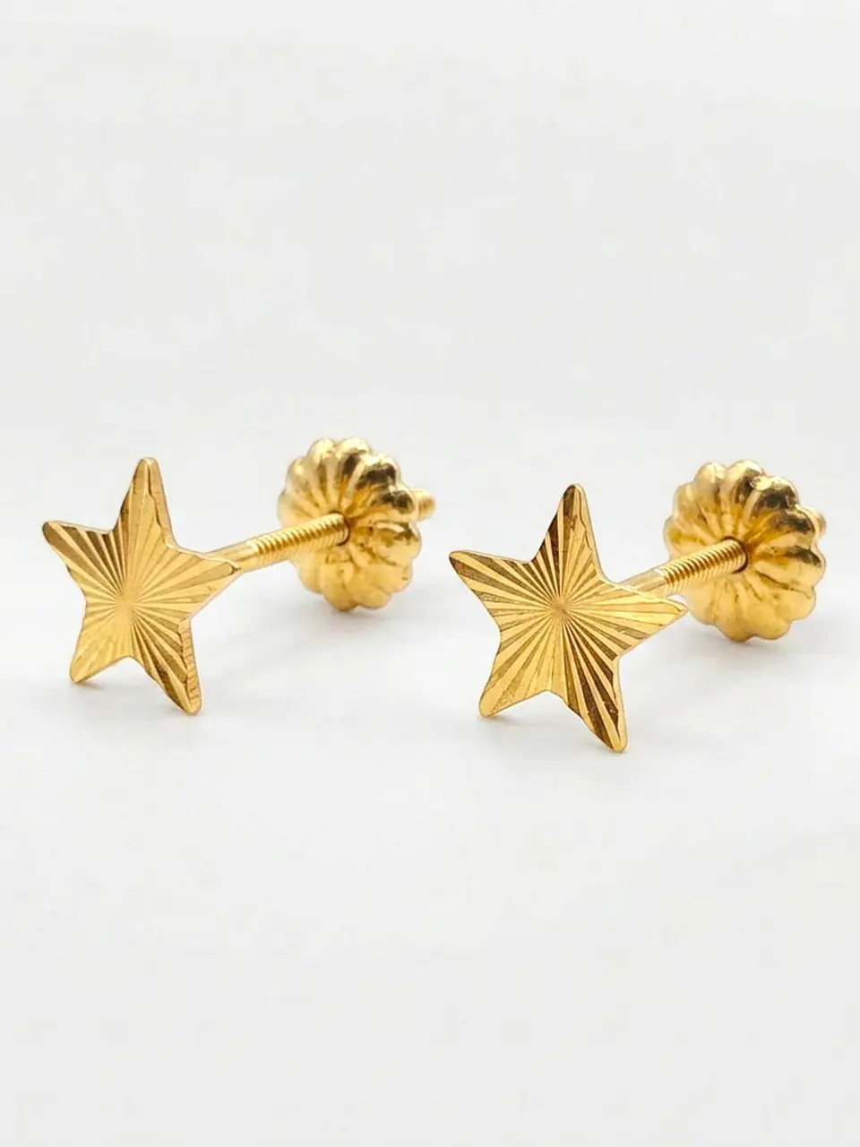 Aros Estrella Satín Grande Oro 18k 3