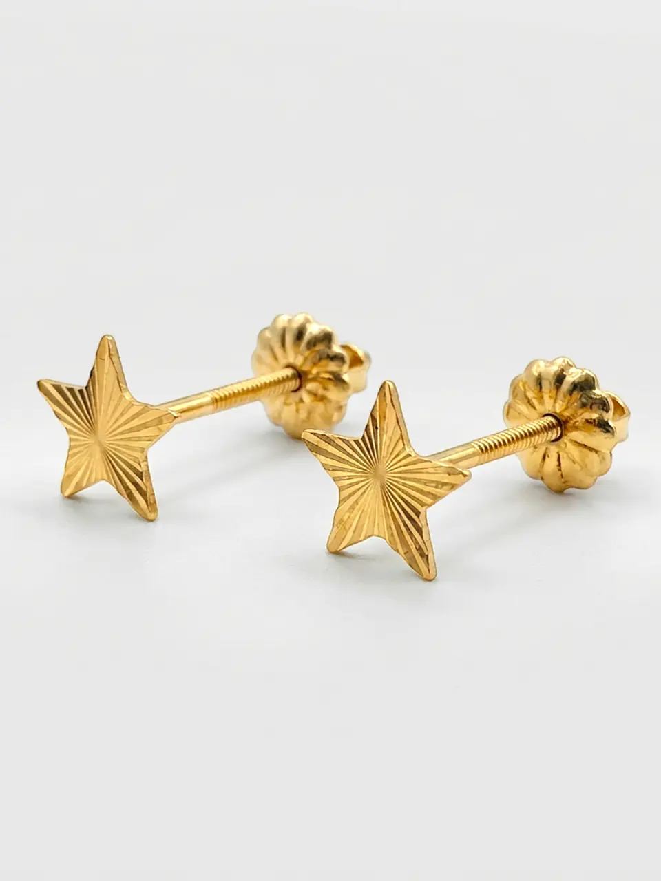 Aros Estrella Satín Grande Oro 18k 4