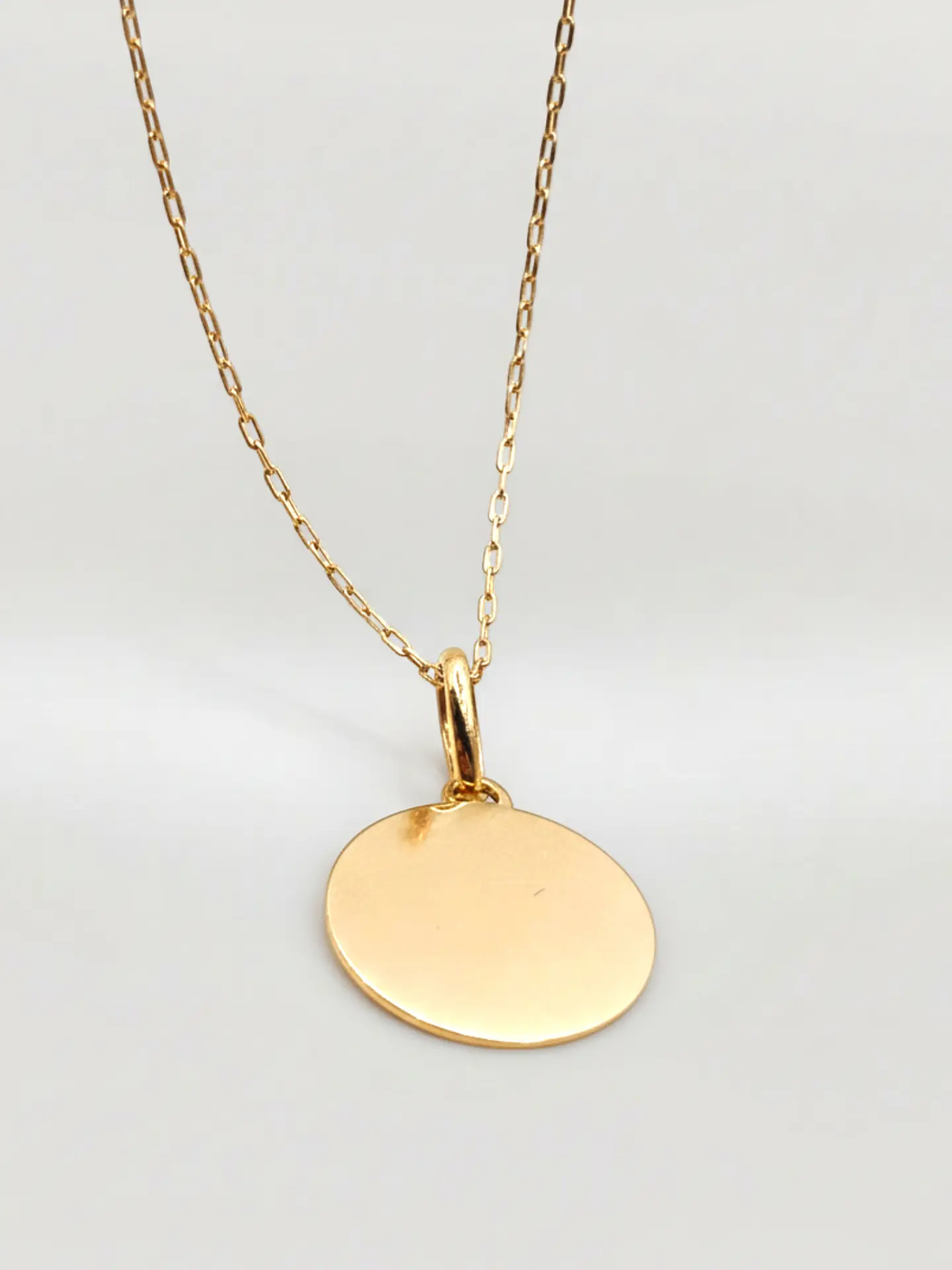 Cadena Disco Espejo Esencia Oro 18k 1