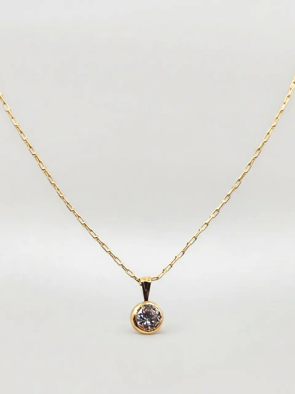 Cadena Esencia con Punto de Luz Circón Oro 18k 1