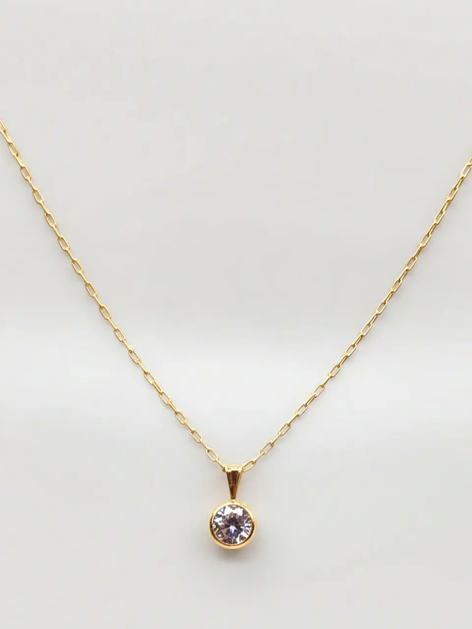 Cadena Esencia con Punto de Luz Circón Oro 18k 2