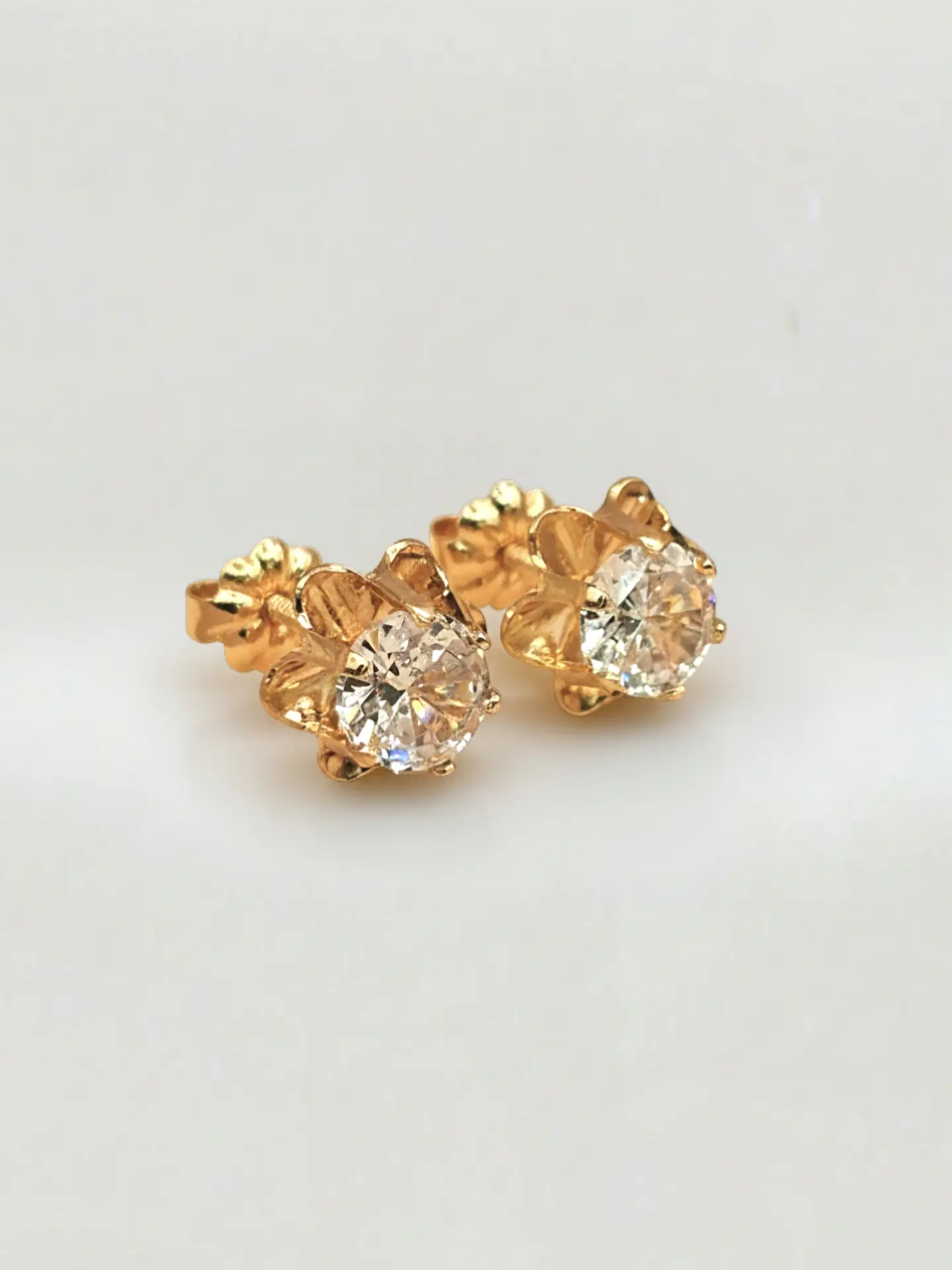 Aros Chatón Italiano Circón Grande Oro 18k 1