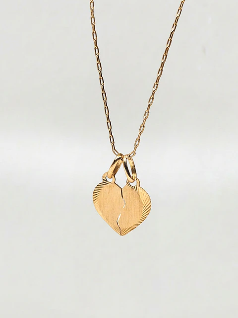 Cadena Almas Unidas Corazón Partido Oro 18k