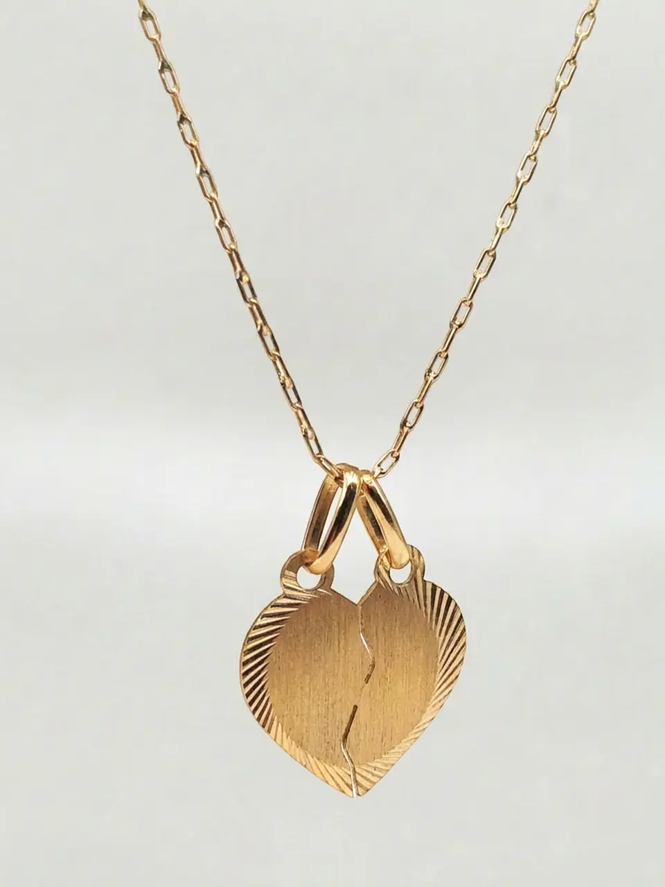 Cadena Almas Unidas Corazón Partido Oro 18k 5