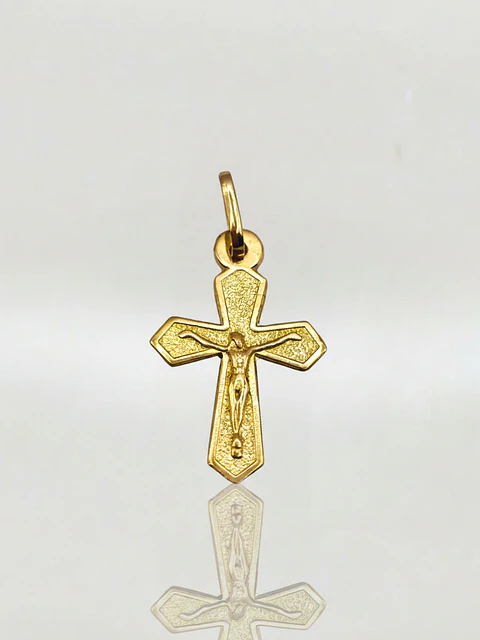 Colgante Fe Sagrada con Cristo Oro 18k