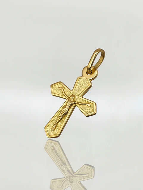 Colgante Fe Sagrada con Cristo Oro 18k