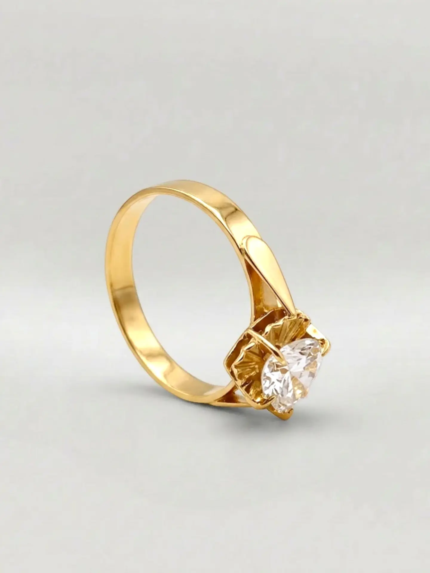 Anillo Corazón de Cristal Circón Oro 18k 3
