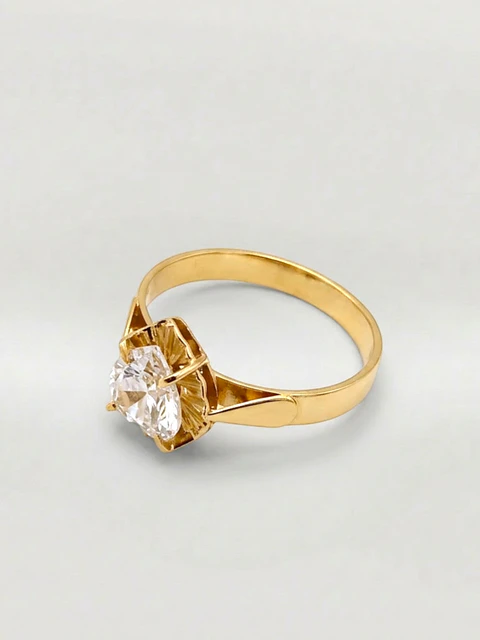 Anillo Corazón de Cristal Circón Oro 18k