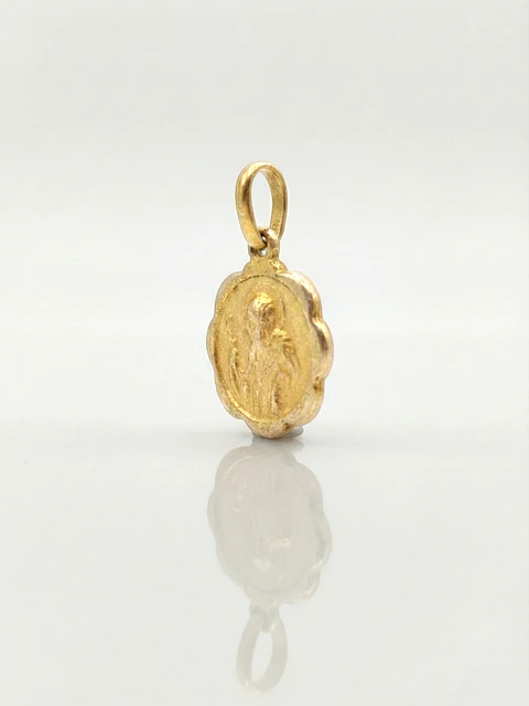 Colgante Protección Medalla San Benito Oro 18k