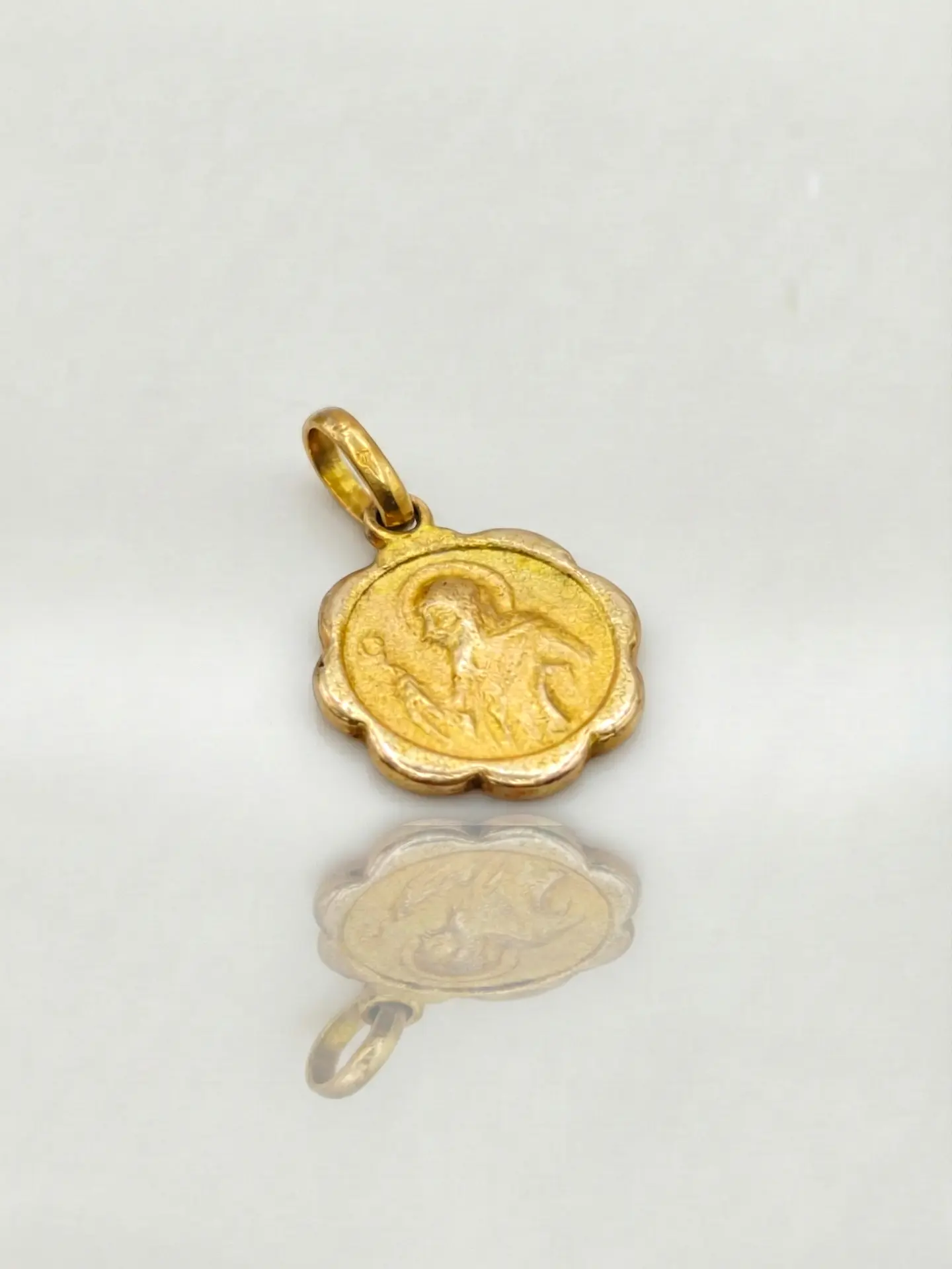 Colgante Protección Medalla San Benito Oro 18k 3