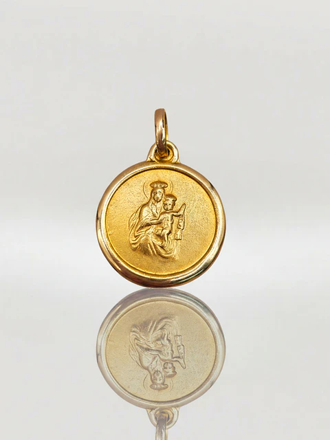 Colgante Devoción Virgen del Carmen Oro 18k