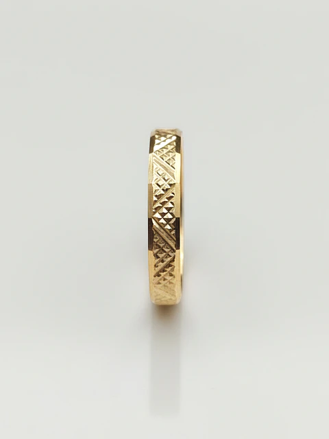 Argolla Individual Matrimonio Tallada Oro 18k