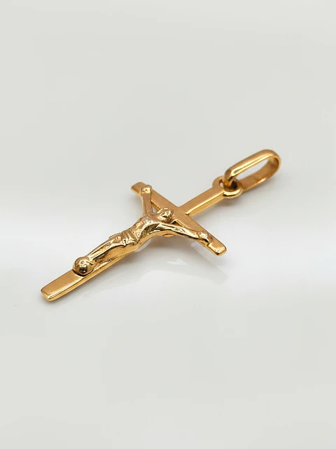 Colgante Cruz de Devoción con Cristo Oro 18k