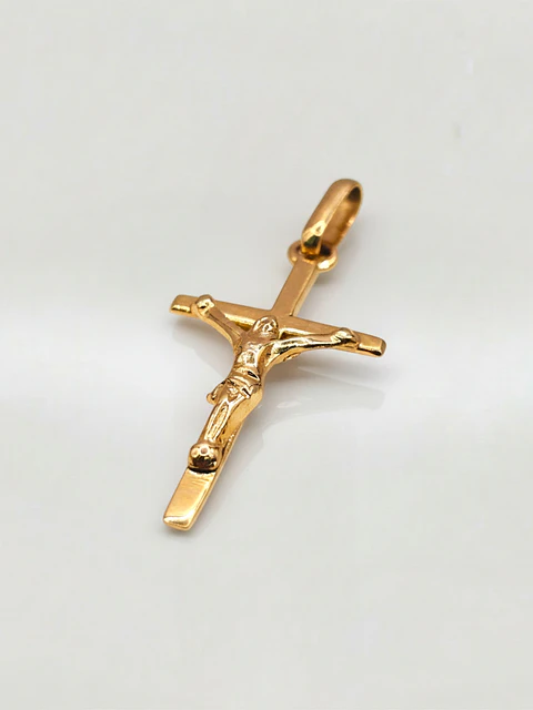 Colgante Cruz de Devoción con Cristo Oro 18k