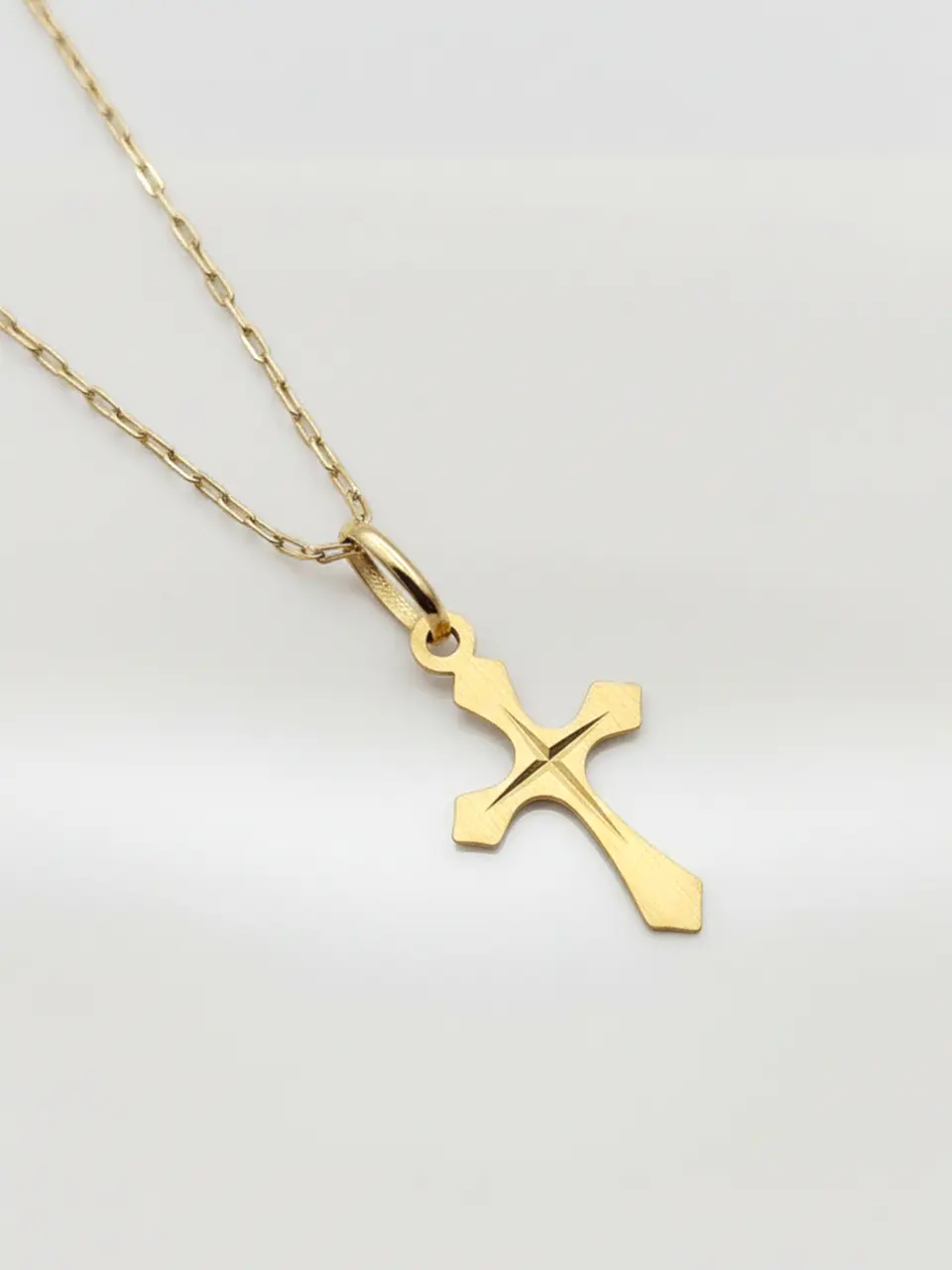 Cadena Devoción Satín con Cruz Oro 18k 2