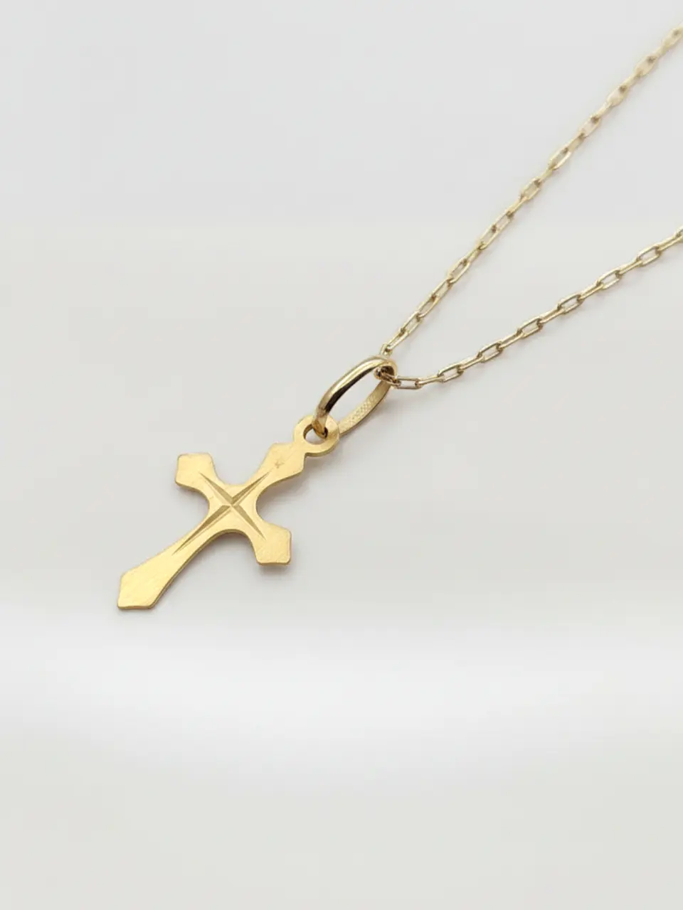 Cadena Devoción Satín con Cruz Oro 18k 5