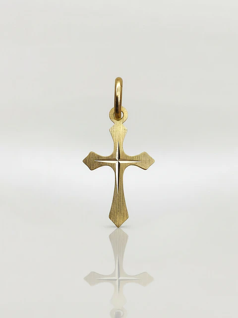 Colgante Cruz Satín Sagrada Oro 18k