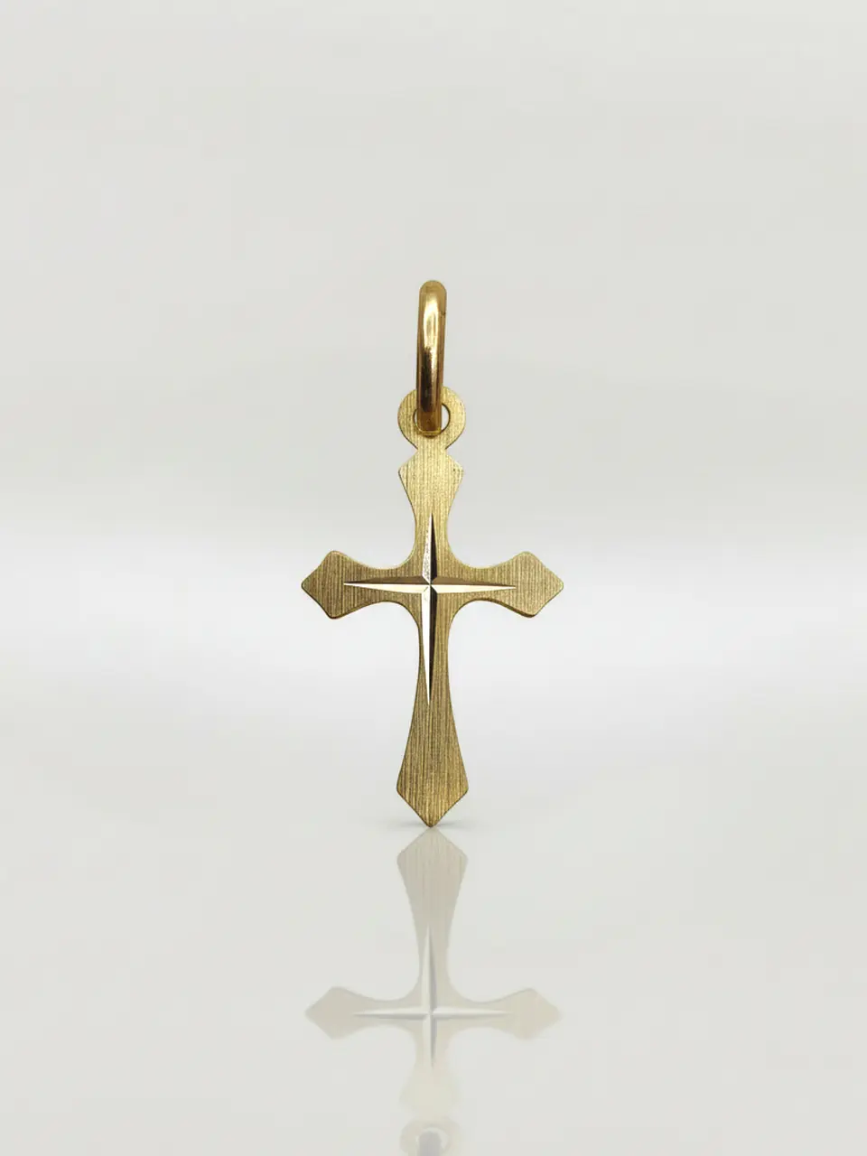 Colgante Cruz Satín Sagrada Oro 18k 1