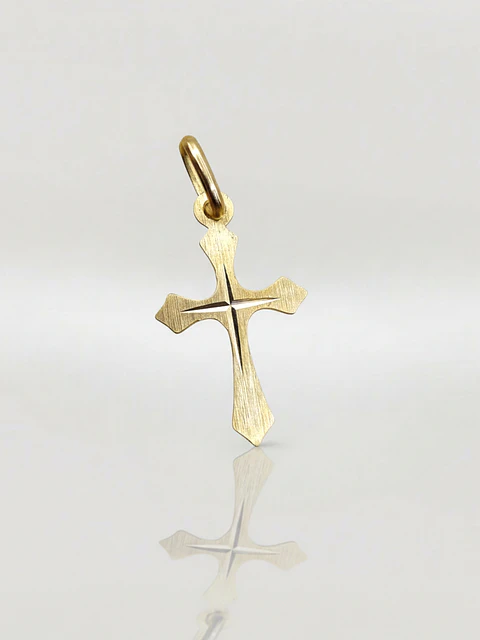 Colgante Cruz Satín Sagrada Oro 18k