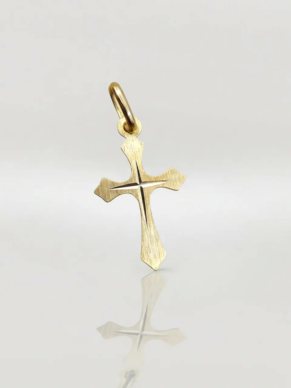 Colgante Cruz Satín Sagrada Oro 18k 2
