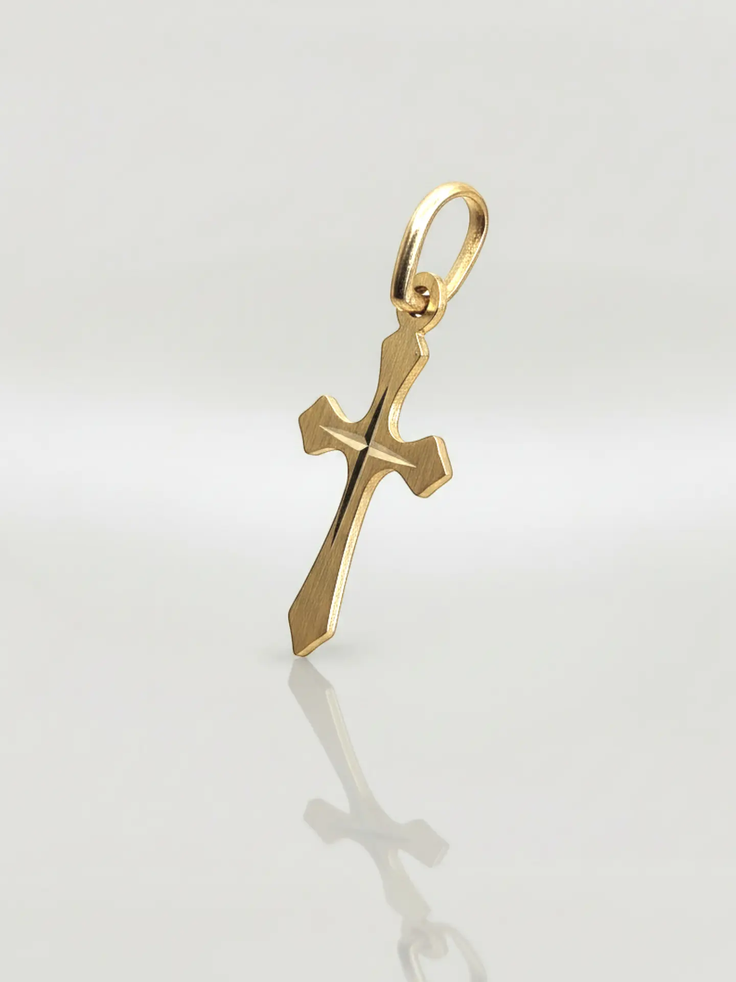 Colgante Cruz Satín Sagrada Oro 18k 3