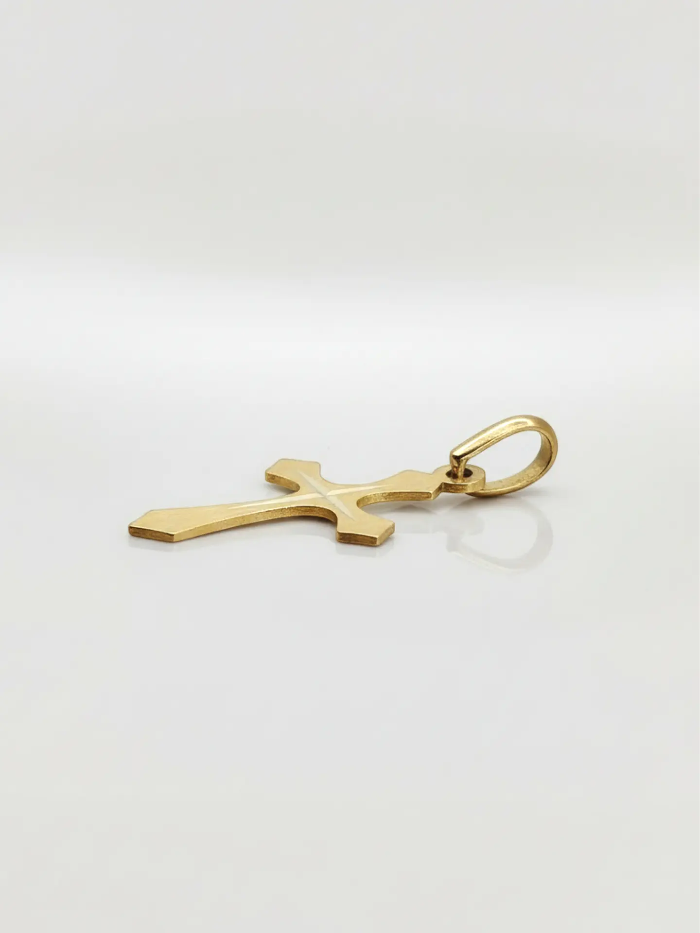 Colgante Cruz Satín Sagrada Oro 18k 5