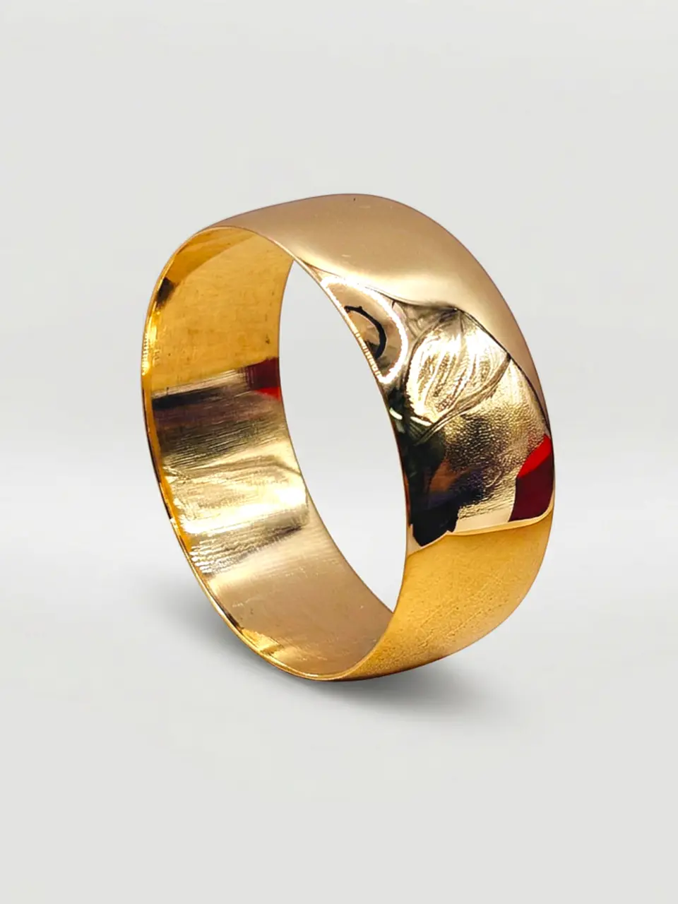 Argolla Individual Nupcial Media Caña Grande Oro 18k 2