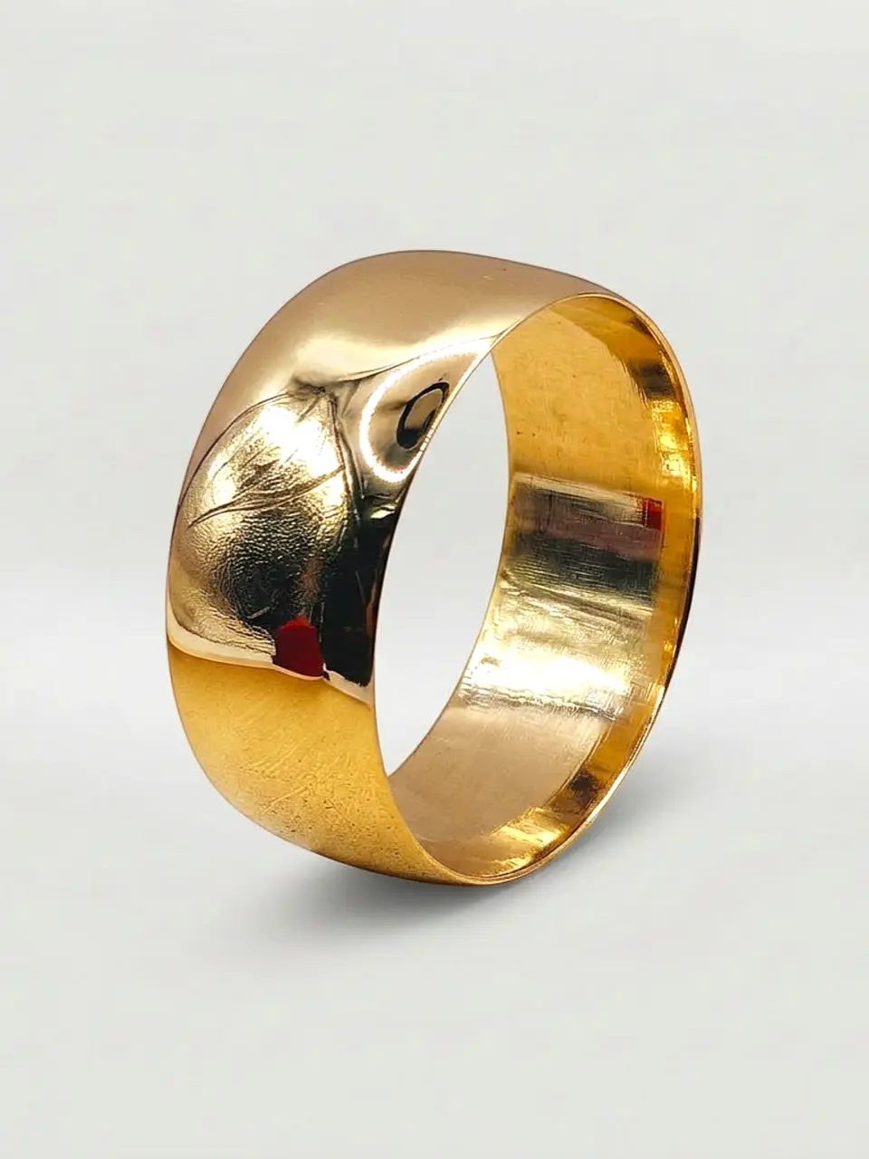 Argolla Individual Nupcial Media Caña Grande Oro 18k 3