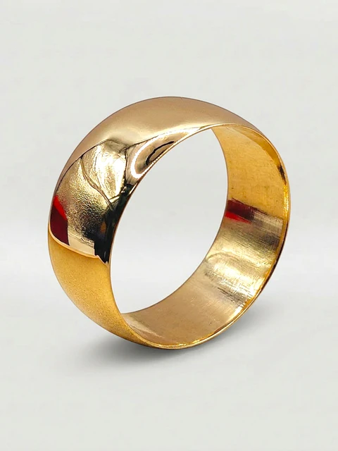 Argolla Individual Nupcial Media Caña Grande Oro 18k