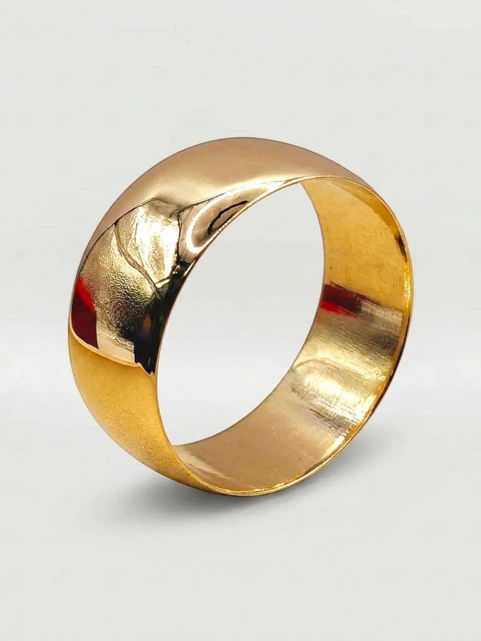 Argolla Individual Nupcial Media Caña Grande Oro 18k 1