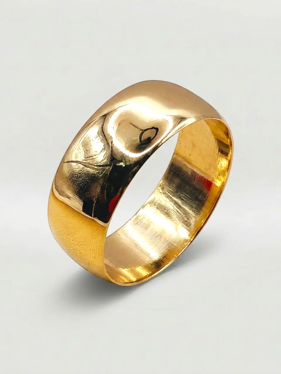 Argolla Individual Nupcial Media Caña Grande Oro 18k 4