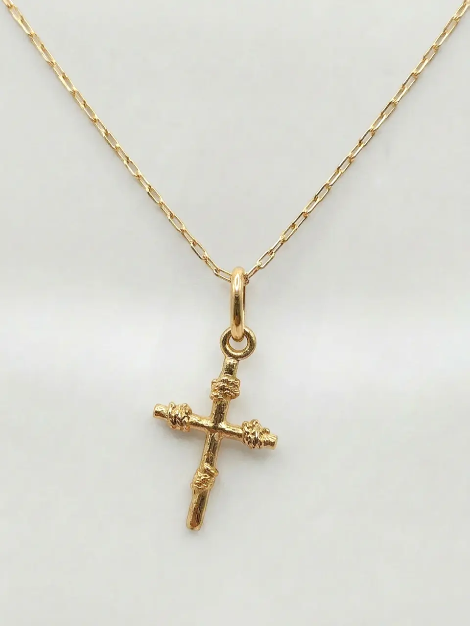 Cadena Cruz de Amarras de Fe Oro 18k 2