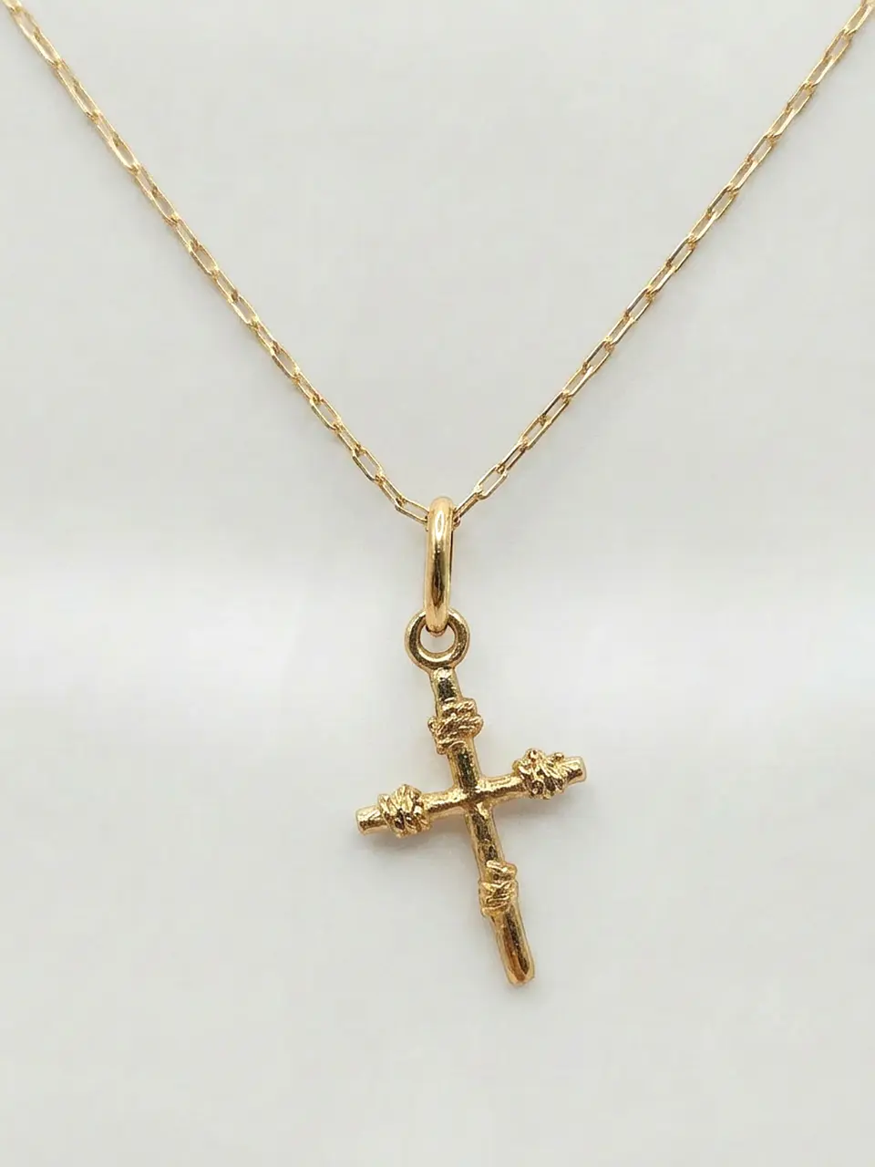 Cadena Cruz de Amarras de Fe Oro 18k 3