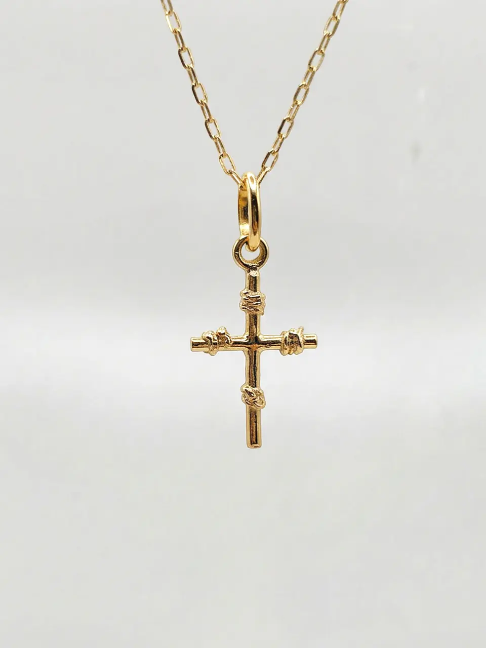 Cadena Cruz de Amarras de Fe Oro 18k 6