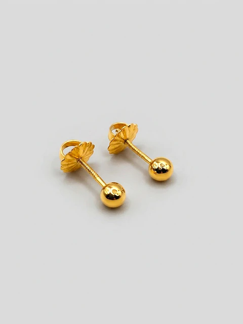 Aros Esfera Chico 3 mm Oro 18k