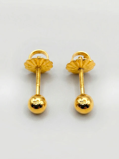 Aros Esfera de Oro Chico Oro 18k