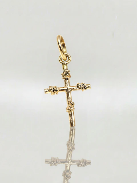 Colgante Cruz con Amarras de Fe Oro 18k