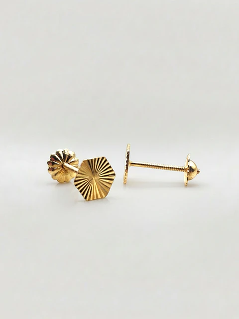 Aros Rombo Esculpido Grande Oro 18k