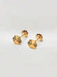 Aros Rombo Esculpido Grande Oro 18k - Miniatura 4