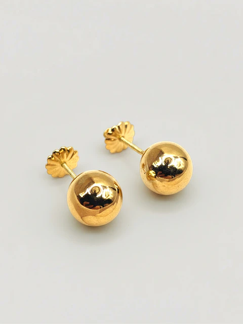 Aros Esfera de Oro Grande Oro 18k