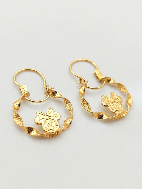 Aros Argolla Entorchada Minnie Oro 18k