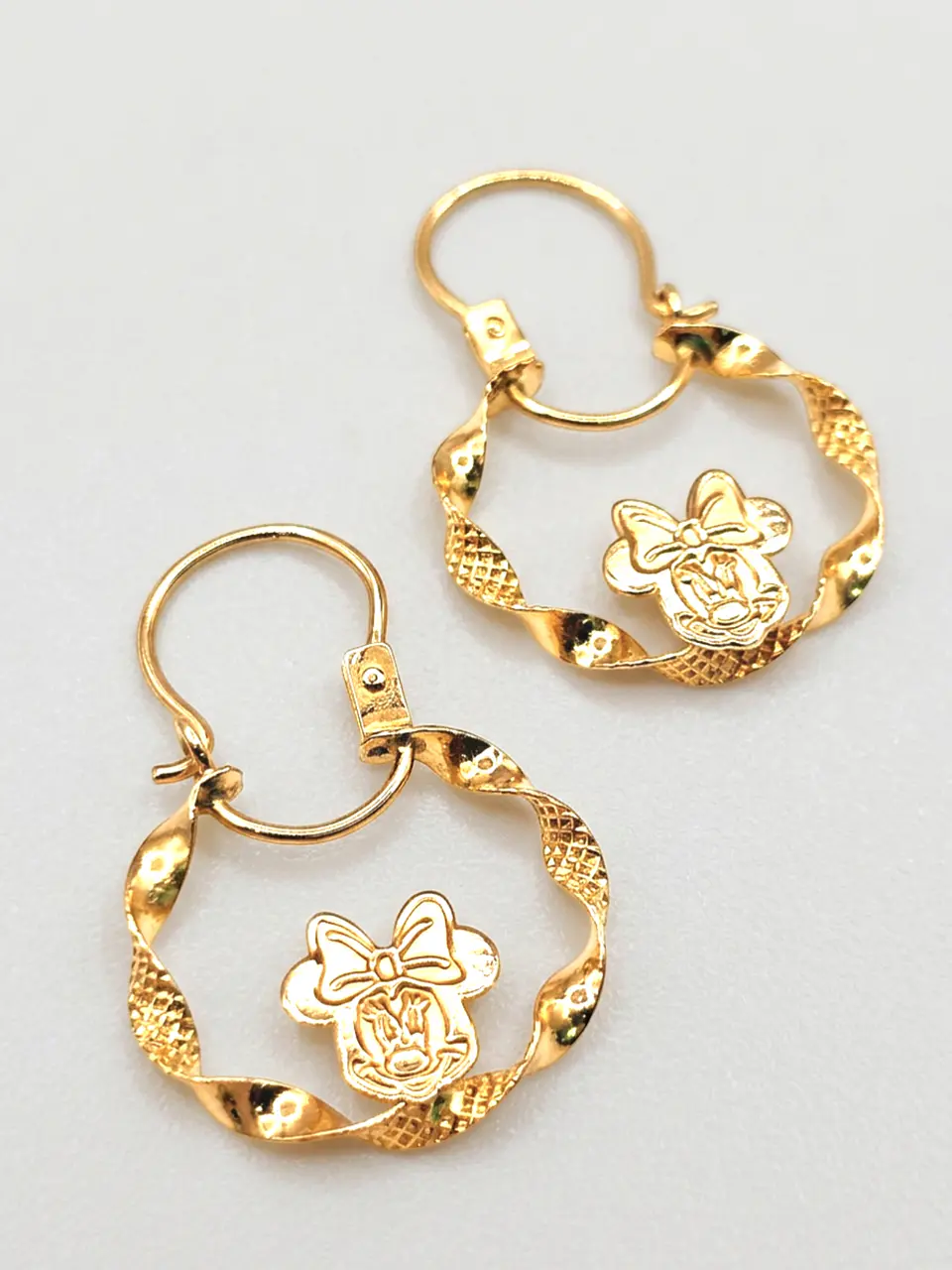 Aros Argolla Entorchada Minnie Oro 18k 6