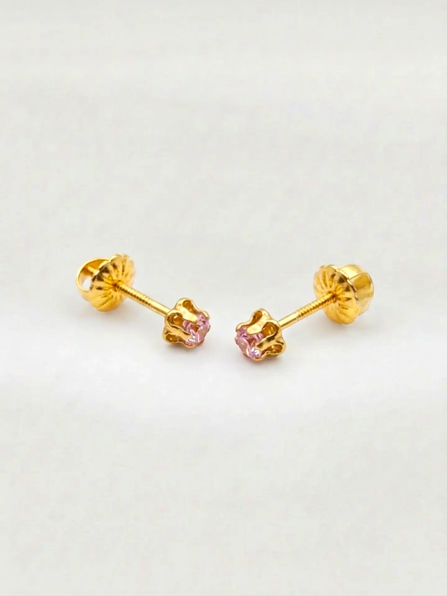Aros Chatón Italiano Rosa de Francia Chico Oro 18k 1