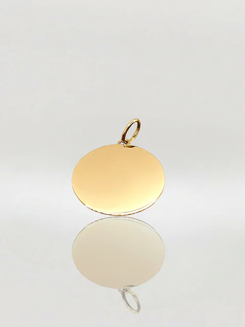 Colgante Disco Espejo Majestuoso Oro 18k